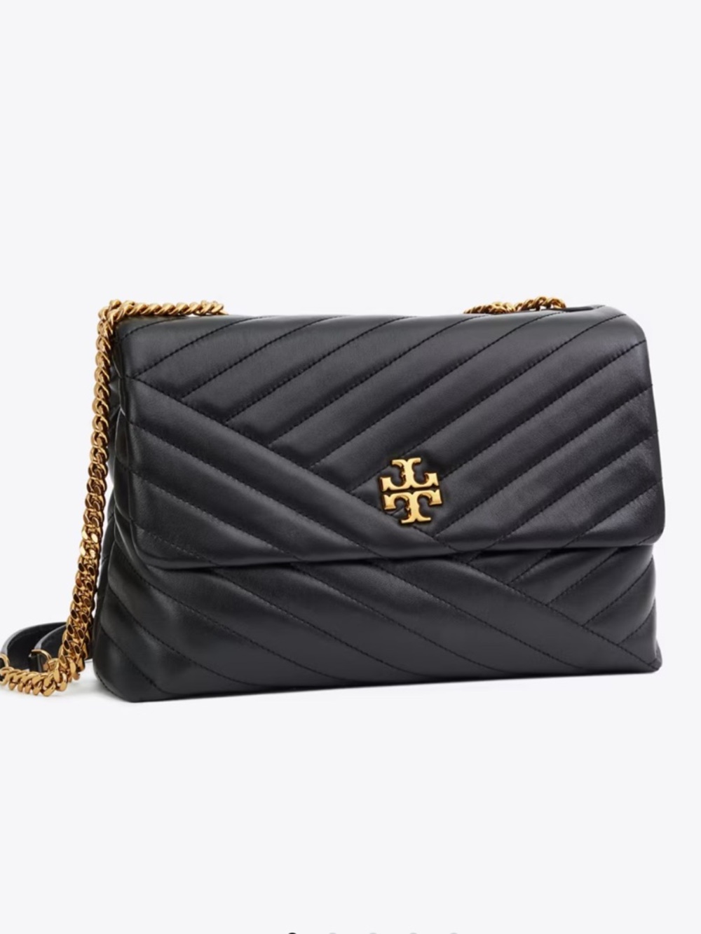 Tory Burch Kira Chevron Convertible Shoulder Bag with Gold Hardware - Picture 3 of 4